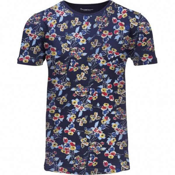 KnowledgeCotton Apparel T-SHIRT FLOWER PRINT NAVY LOV11357 1