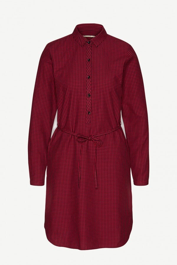 ARMEDANGELS KLEID KYRA MINI CHECKS SCHWARZ ROT LOV11682 1
