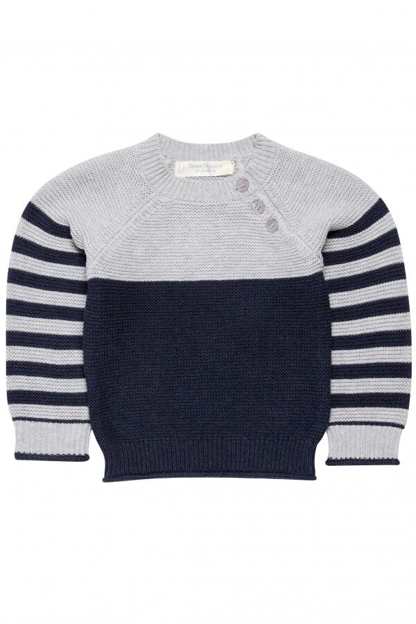 Sense Organics SWEATER VICTOR KNITTED NAVY BLAU LOV12928 1