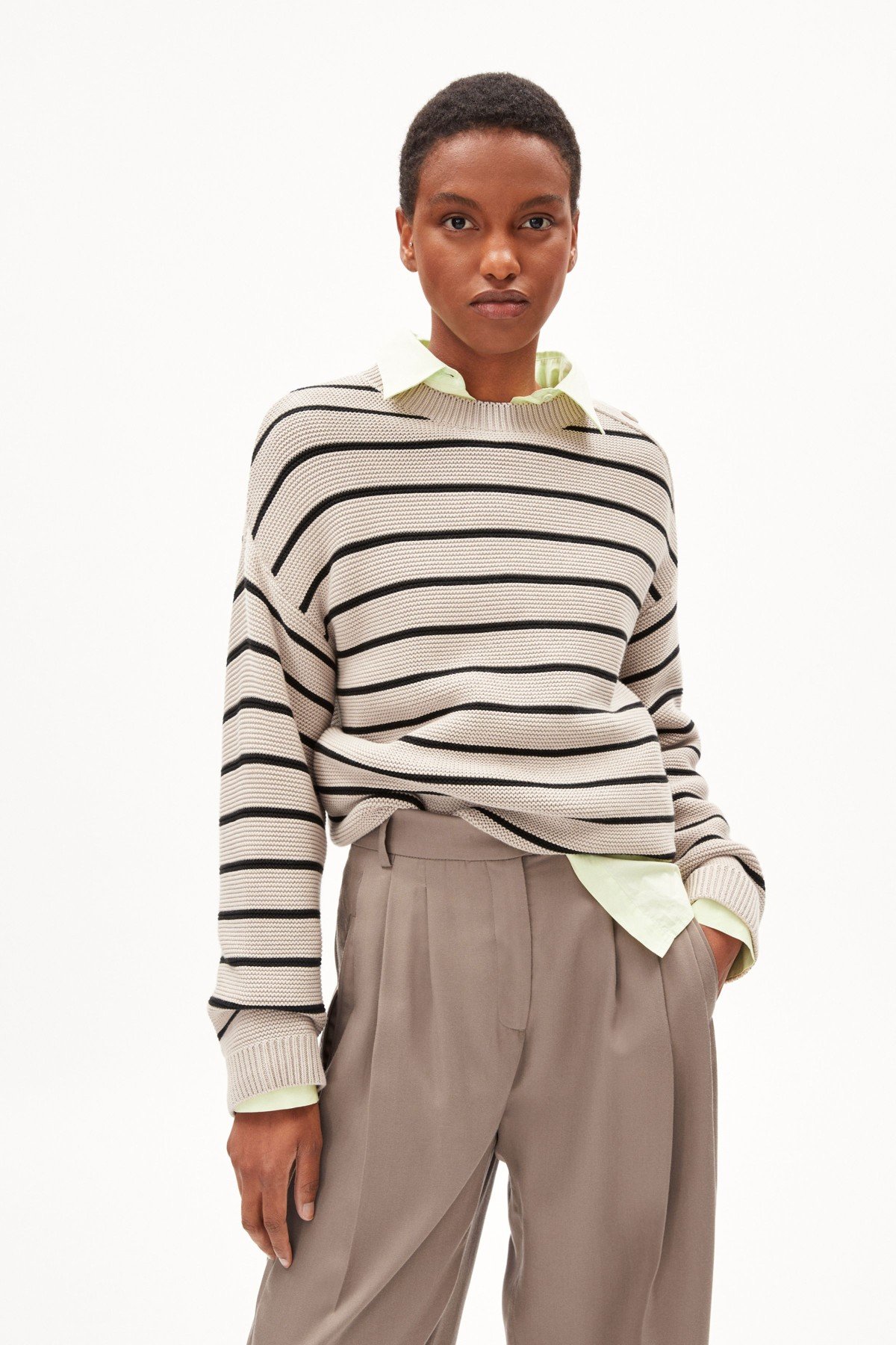 Pullover Lavinaas Striped Beige