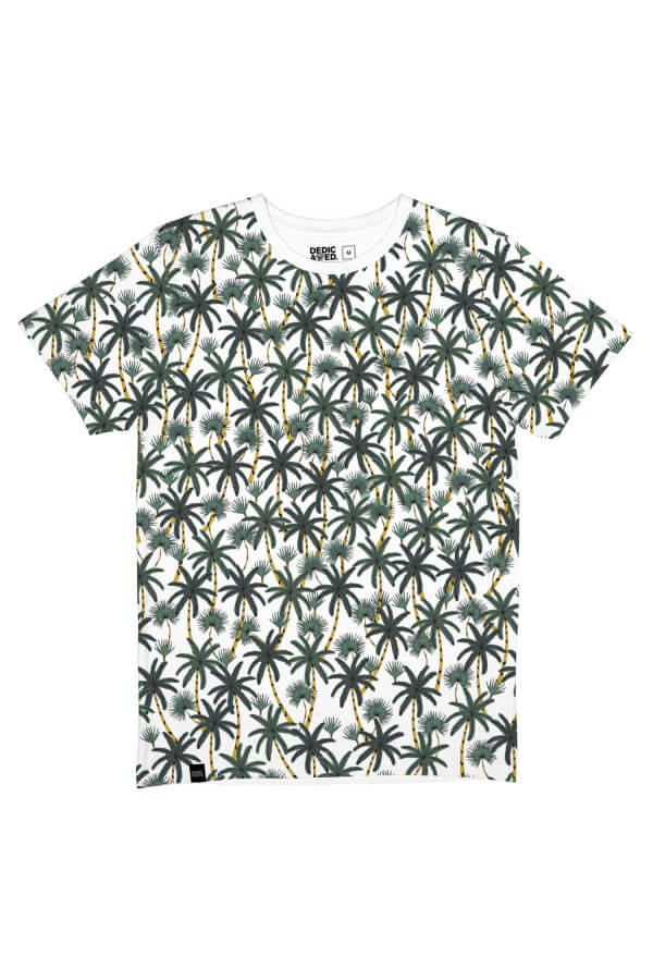 dedicated T-SHIRT STOCKHOLM BEACH PALMS WEISS LOV12092 1