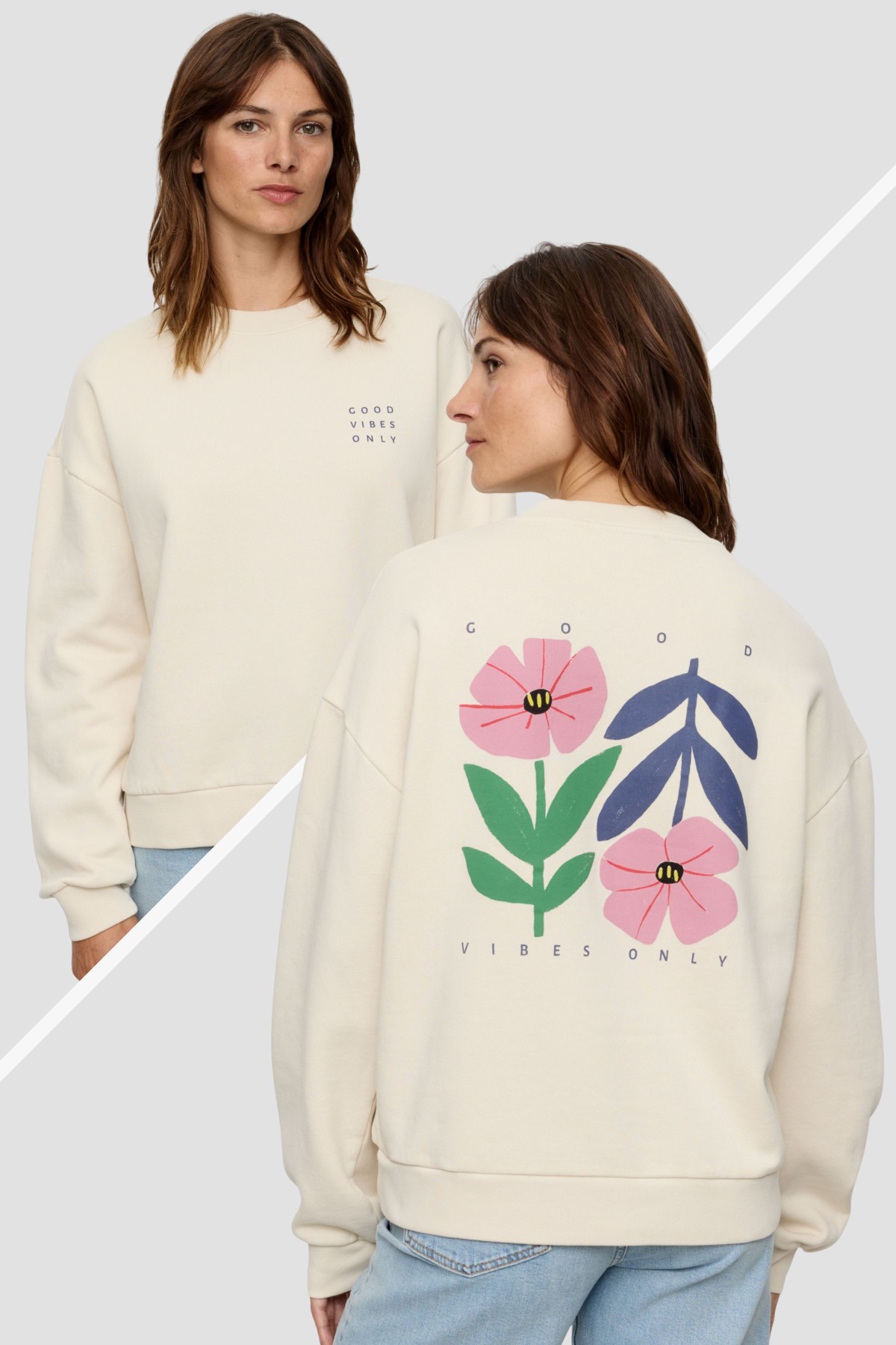 recolution Sweatshirt Nerine Good Vibes Off White
