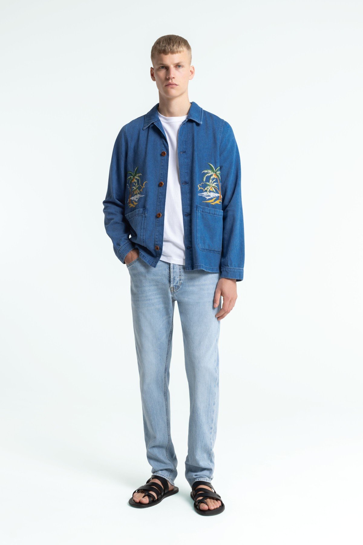 Jeansjacke Duncan Embroidery Blau