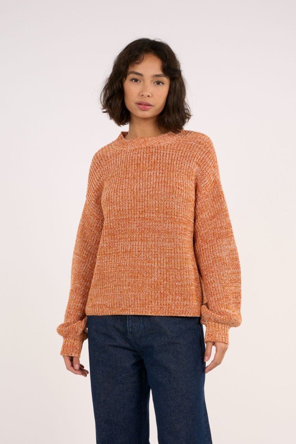 Pullover Twisted Yarn Crew Neck
