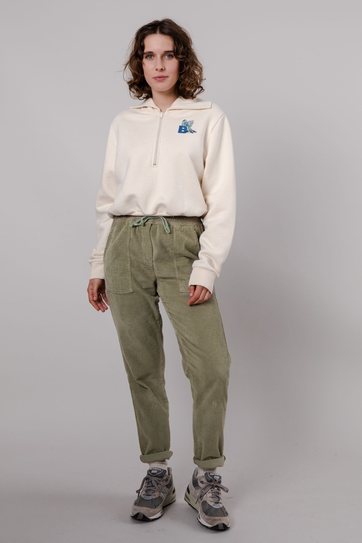 Hose Corduroy Patch Pocket Grün