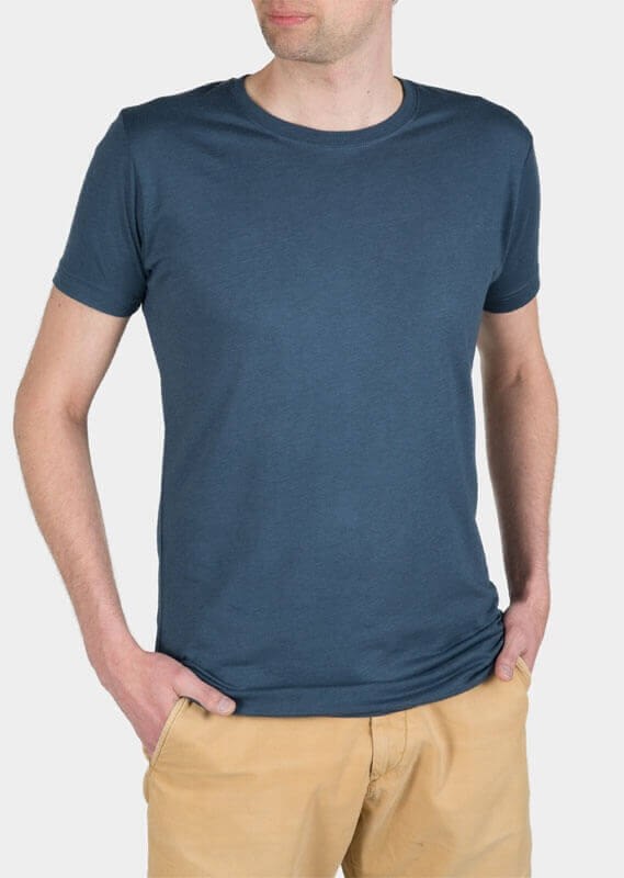 T-SHIRT BASIC EXTRA LONG BAMBOO DENIM BLUE