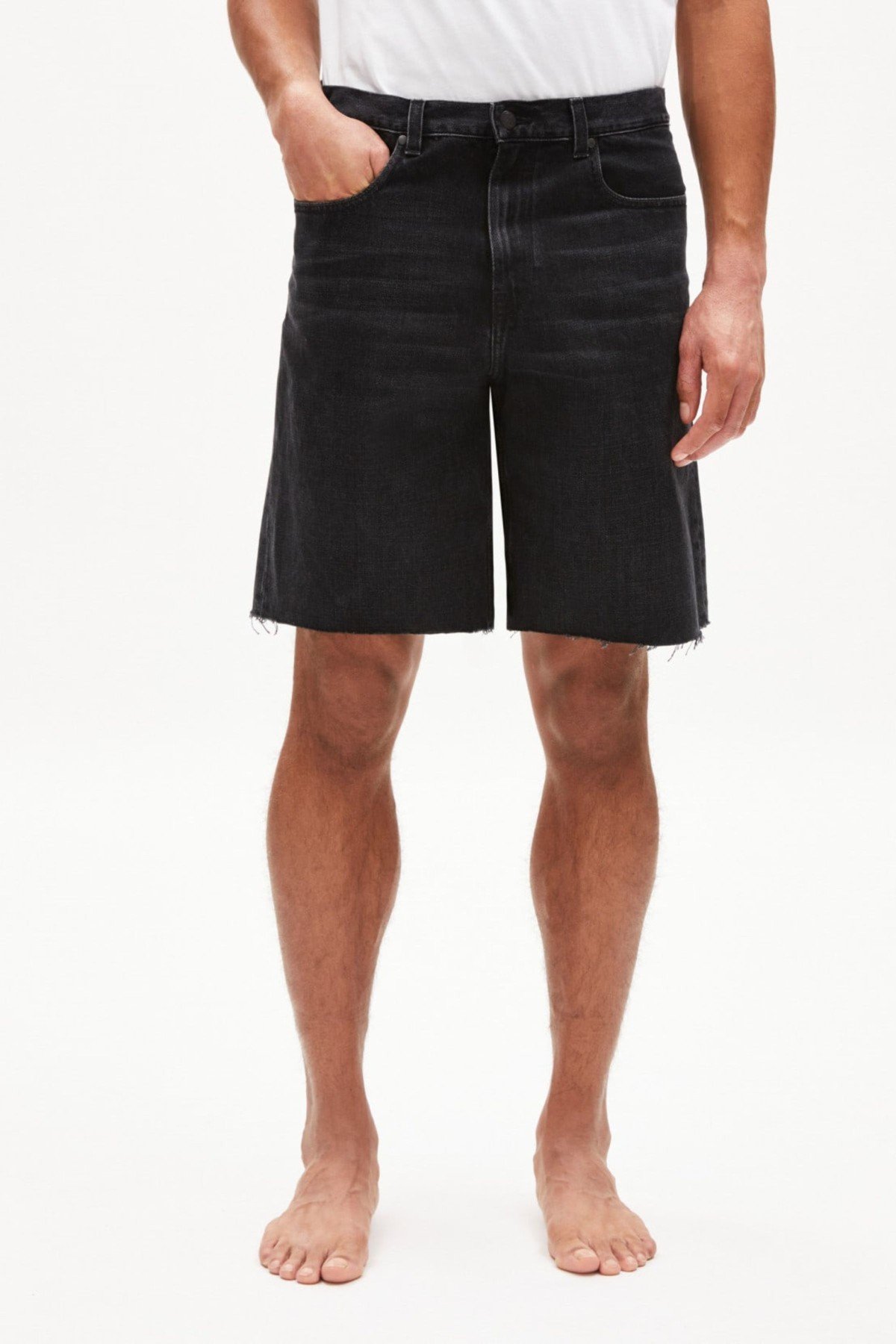 Jeansshorts Aasko Worn Out Black