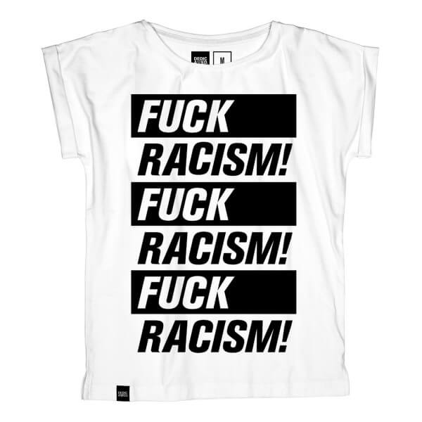 dedicated T-SHIRT VISBY FUCK RACISM WHITE LOV11493 1