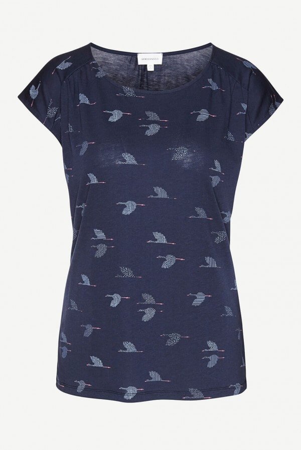 ARMEDANGELS T-SHIRT LILI CRANE DANCE BLAU LOV11837 1
